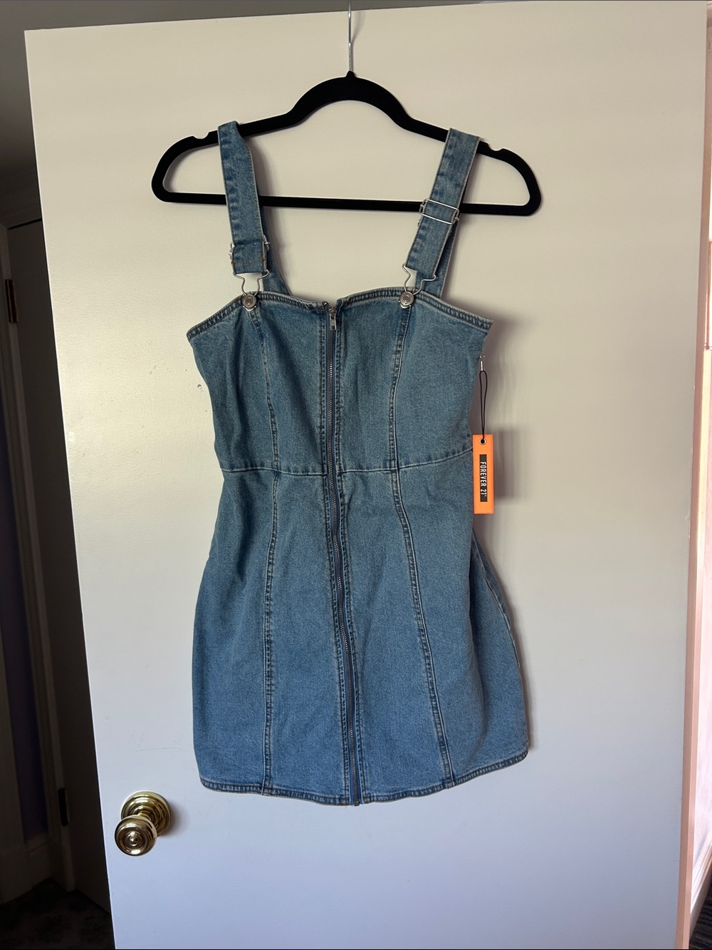 Forever 21 Blue Denim Zip-Front Mini Dress size M